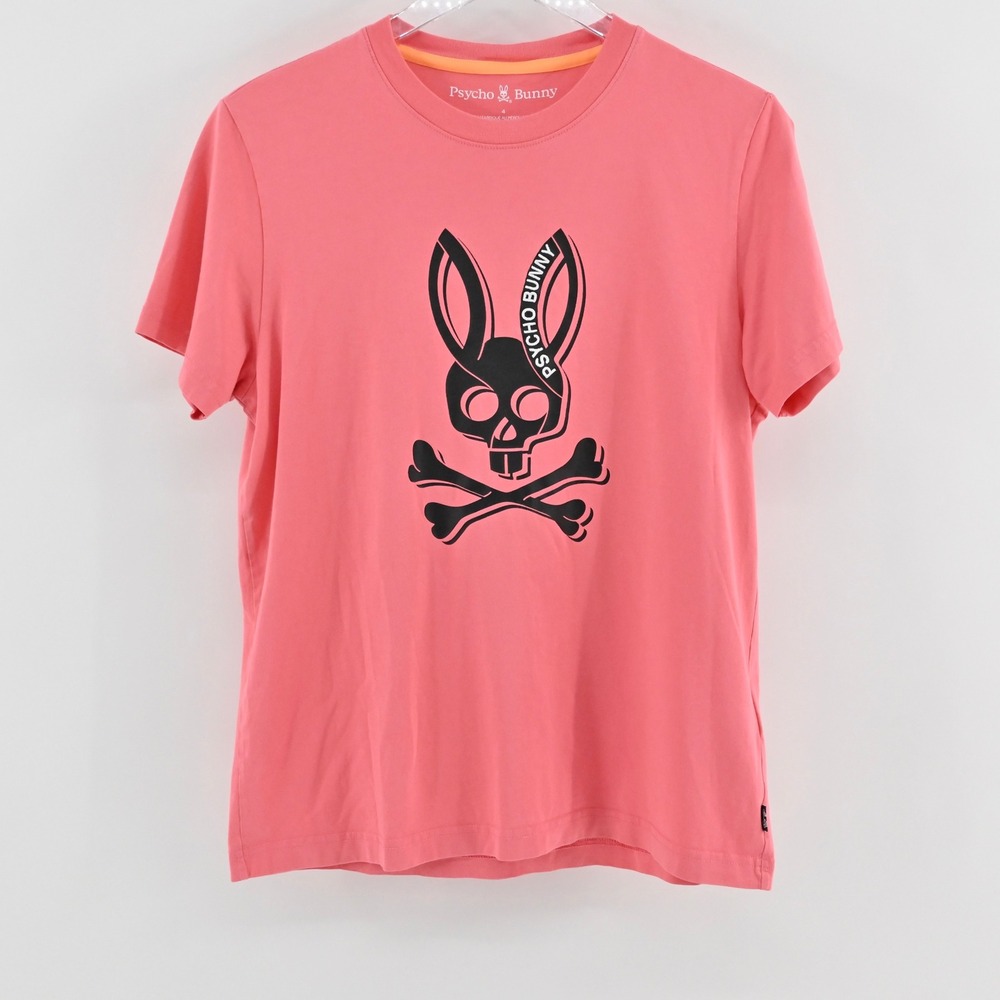 Psycho Bunny Mens Serge Embroidered Graphic Tee Size S Pink Pima Cotton Shirt